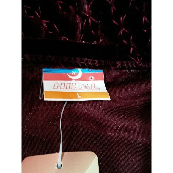 NWT Womens Robe Ornate Velvet Burgundy, Size L - Picture 7 of 11